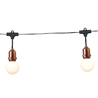 10-Count LED Filament Bulb G60 Frost Globe String Lights with Black Commercial Wire