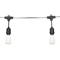 15-Count Solar LED Filament Bulb Edison String Lights with Black Commercial Wire