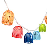 10-Count Multi-Color Rattan Lantern String Lights