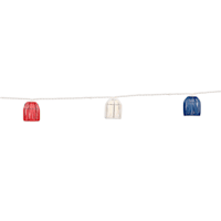 10-Count Red, White & Blue Rattan Lantern String Lights
