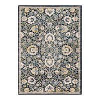 (A519) Olivia Navy Floral Area Rug, 8x10