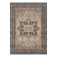 (A518) Ushak Blue Medallion Area Rug, 5x7