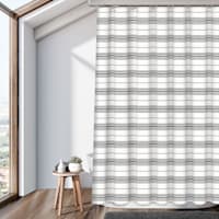 13-Piece Black Stripe Print Shower Curtain Set, 70x72