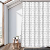 13-Piece Zach Grey Print Shower Curtain Set, 72"