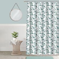 13-Piece Zen Green Leaves Shower Curtain Set, 72"