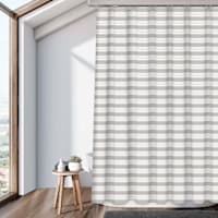 13-Piece Grey Stone Striped Print Shower Curtain Set, 72"