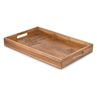 Honeybloom Leaf Etched Wooden Rectangle Tray