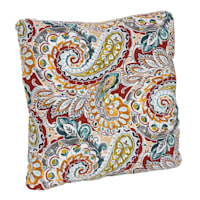 Paisley Chili Outdoor Tufted Back Cushion