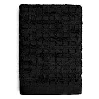 Crosby St. Black Terry Waffle Cotton Washcloth, 13"