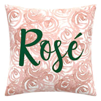 Providence Blush Floral Rose Square Outdoor Throw Pillow, 16"