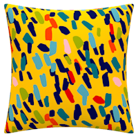 Yellow Confetti Square Outdoor Throw Pillow, 16"