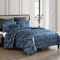 7-Piece Villard Blue Comforter Set, Full/Queen