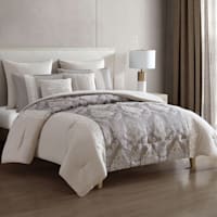7-Piece Kinsley Grey Comforter Set, Full/Queen