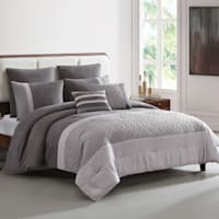7-Piece Tamona Grey Comforter Set, Full/Queen