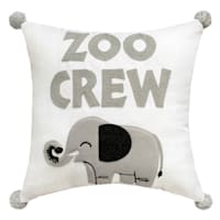 Tiny Dreamers Zoo Crew Embroidered Pillow, 16"