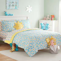 Tiny Dreamers 2-Piece Fairy Garden Blue Daisy Print Comforter Set, Twin