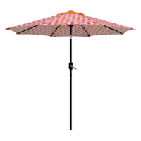 Coral Pinwheel Crank & Tilt Round Patio Umbrella, 7.5'