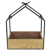 Honeybloom Metal & Wood Hanging Planter, 14"