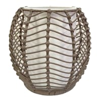 Found & Fable Brown Rattan Woven Uplight Lamp, 9"