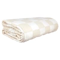 Honeybloom 3-Piece Taupe Checkered Metalasse Coverlet Set, Full/Queen