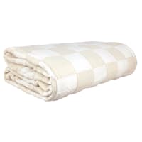 Honeybloom 3-Piece Taupe Checkered Metalasse Coverlet Set, King