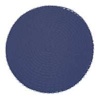 Round Navy Blue Piper Placemat, 15"