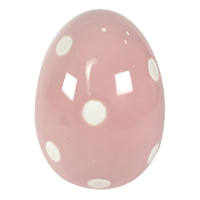 Homespun Easter Pink Ceramic Egg, 5"
