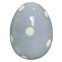 Homespun Easter Blue Ceramic Egg, 4"