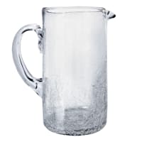 Clear Crackle Glass Pitcher