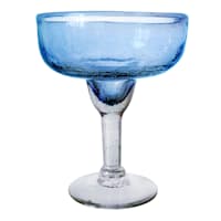 Cobalt Blue Crackle Glass Margarita Glass