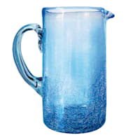 Cobalt Blue Crackle Glass Pitcher
