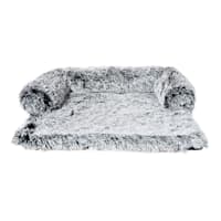 Grey Faux Fur Pet Couch Sofa, Medium