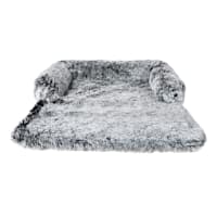 Grey Faux Fur Pet Couch Sofa, Extra Large