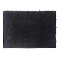 Essential Noodle Black Bath Rug, 17x24