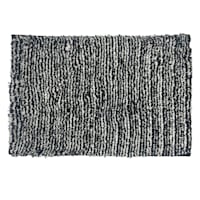 Essential Striped Black Bath Rug, 17x24