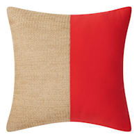 Coral Color Block Square Outdoor Throw Pillow, 18"