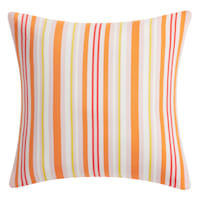 Red Multicolor Striped Square Outdoor Throw Pillow, 18"