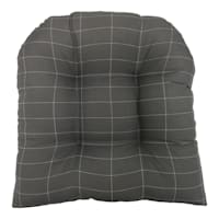 Crosby St. Dark Grey Check Print Outdoor Wicker Seat Cushion