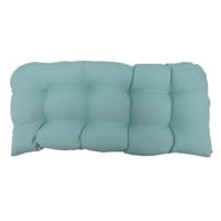 Canal Blue Canvas Outdoor Wicker Settee Cushion