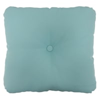 Canal Blue Canvas Outdoor Tufted Back Cushion