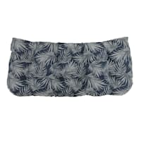 Navy Palm Print Premium Outdoor Wicker Settee Cushion