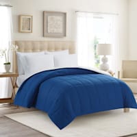 Grey & Navy Reversible Brushed Microfiber Comforter, Twin/Twin XL
