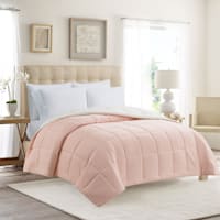 Pink & Ivory Reversible Brushed Microfiber Comforter, Twin/Twin XL