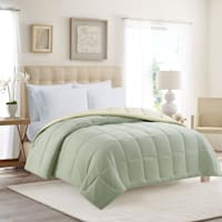 Green & Yellow Reversible Brushed Microfiber Comforter, Full/Queen