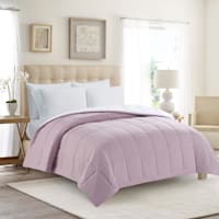 White & Purple Reversible Brushed Microfiber Comforter, Twin/Twin XL