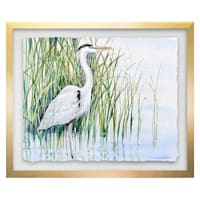 Providence Glass Framed Heron Print Wall Art, 20x16