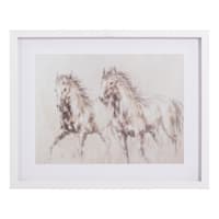 Ty Pennington Glass Framed Horses Print Wall Art, 12x16