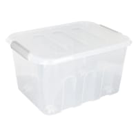 Clear Storage Tote with Latch, 32l
