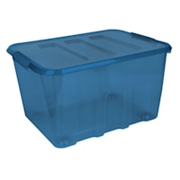 Navy Blue Storage Tote with Latch & Wheels, 52l