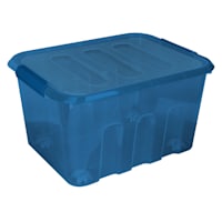 Navy Storage Tote with Latch, 32l